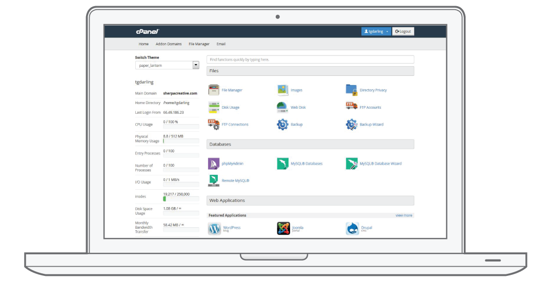 Cpanel Screen Shot